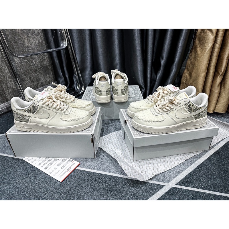 Giày thể thao cổ thấp AF1 custom travis + free box bve