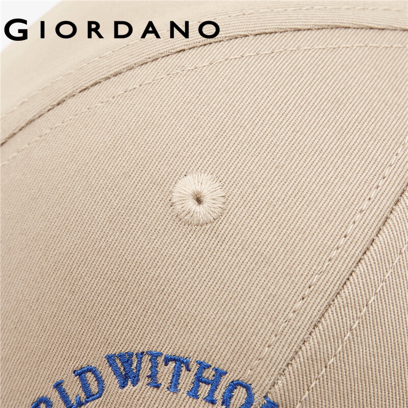 Mũ lưỡi trai GIORDANO 01202005 vải cotton thêu họa tiết sư tử có thể điều chỉnh thời trang cho nam