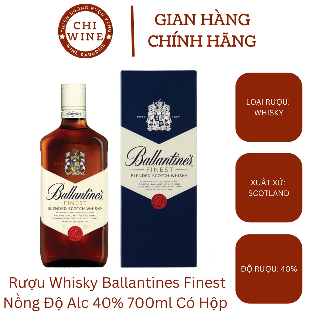 Rượu Whisky Ballantines Finest Nồng Độ Alc 40% 700ml