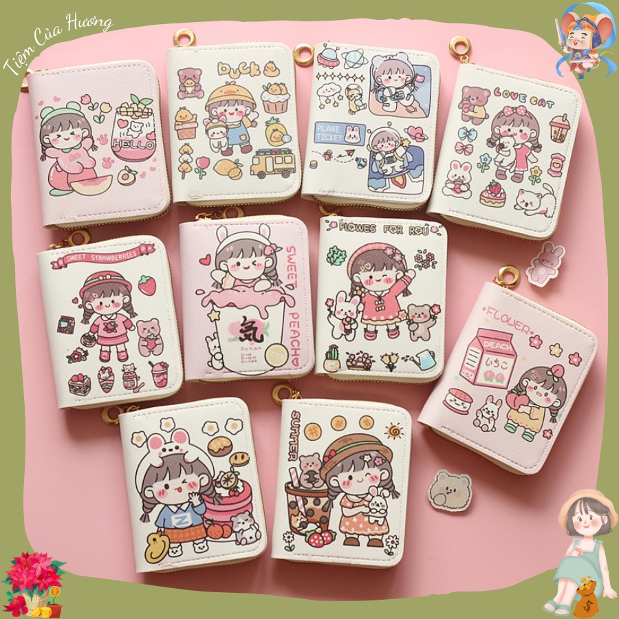 Bóp Ví Mini Cầm Tay Dễ Thương Đựng Tiền Thẻ Namecard 2 Ngăn 4 Vị Trí Thẻ Chứa Phụ Kiện Trang Sức Nhỏ OnBe Store