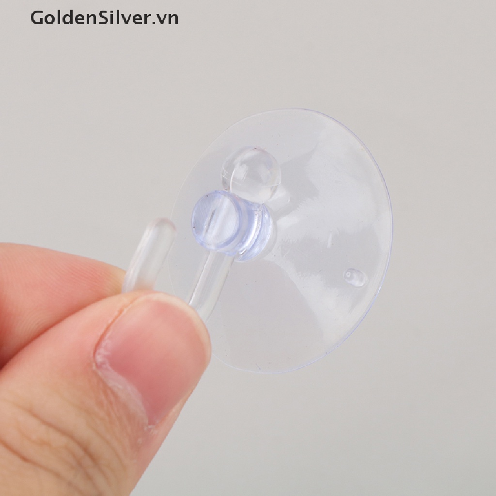 Set 10 Móc Treo Đồ Hít Tường / Cửa Kính / Cửa Sổ Màu Vàng Đồng Có Giác Hút