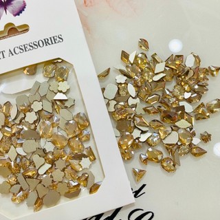 Đá khối chân bằng dinh móng tay nail , Phụ kiện đá khối gắn móng tay siêu sáng