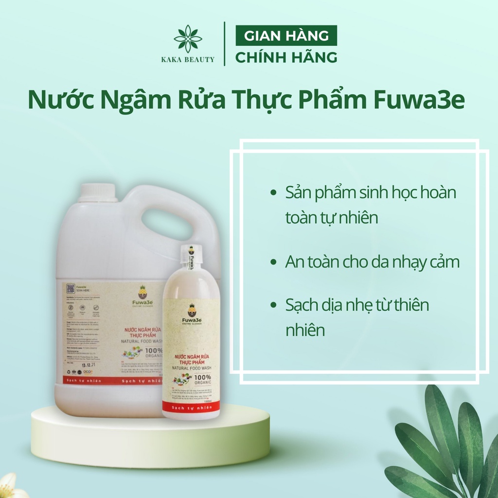 Nước ngâm rau củ quả Fuwa3e organic sinh học làm sạch thực phẩm 100% Enzyme từ dứa - Kaka Beauty