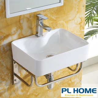 Lavabo treo tường kèm chân inox
