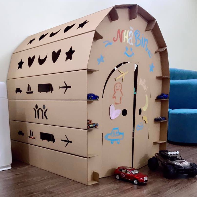 NHÀ GIẤY - NHÀ BẰNG BÌA CARTON - MÓN QUÀ TUYỆT VỜI CHO TUỔI THƠ CỦA BÉ YÊU