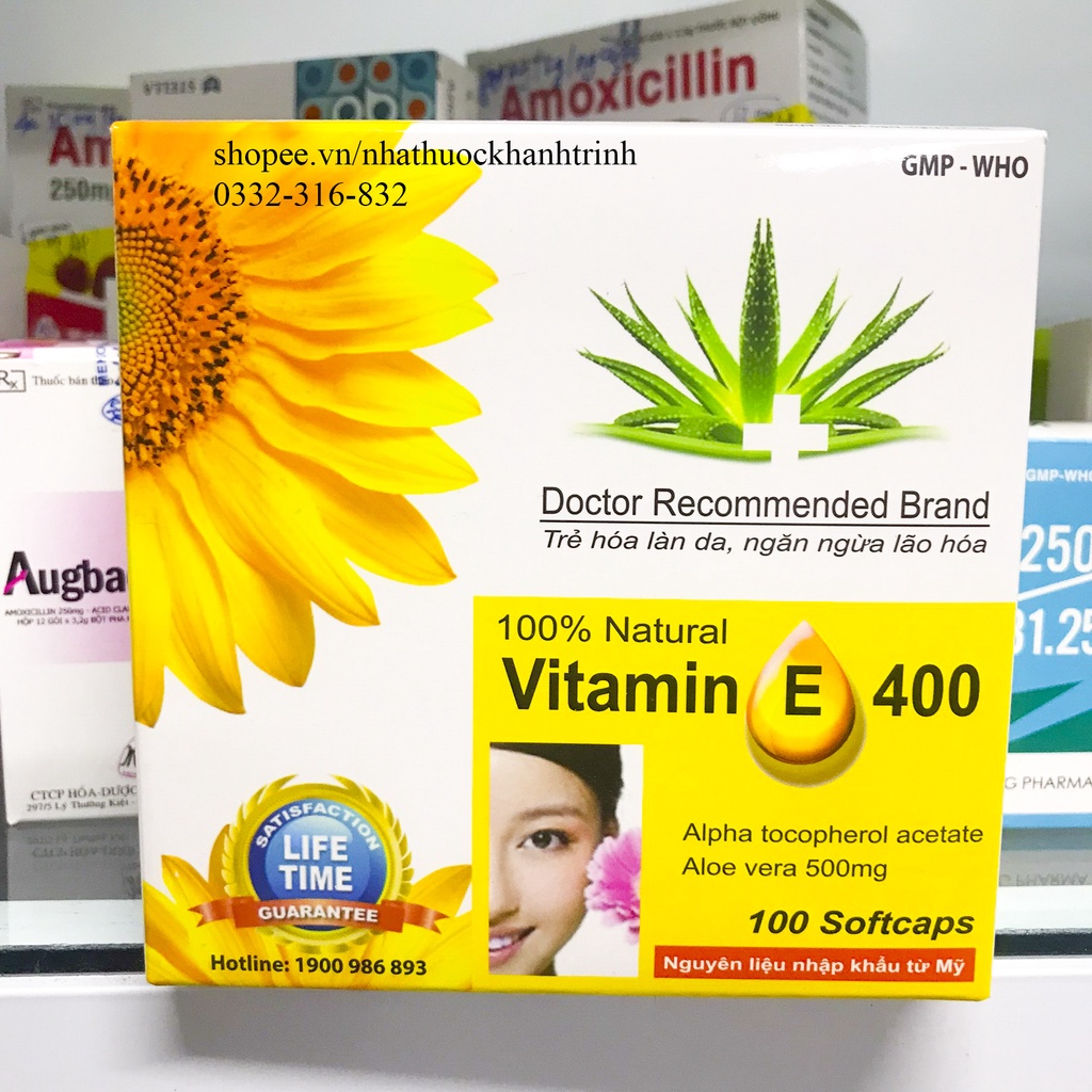 Vitamin E 400 USAPharma, làm chậm quá trình lão hóa da, cải thiện cho làn da trắng sáng