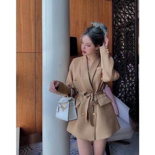 Áo khoác dạ kèm đai