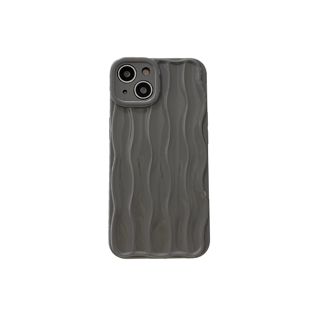 Ốp Điện Thoại Màu Xám 3D Thời Trang Chống Sốc Cho iPhone 14 / 13 / 12 / 11