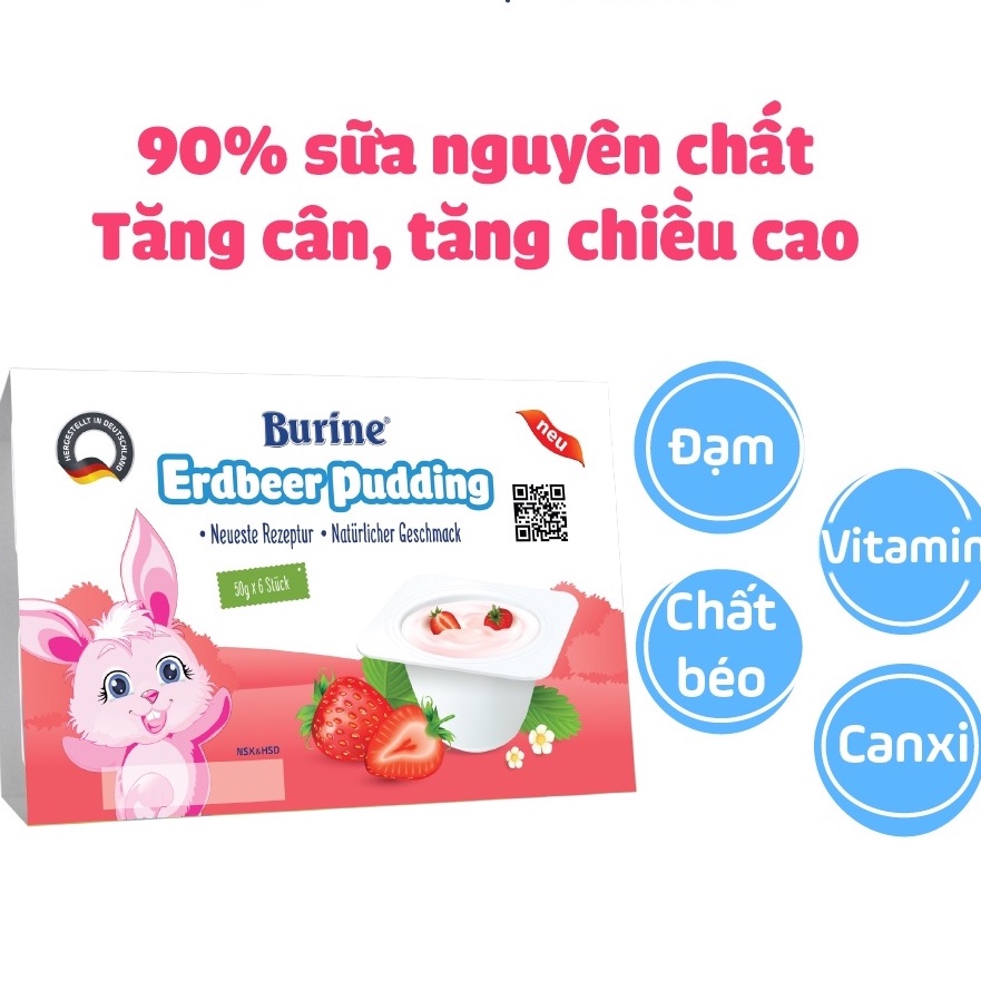 Cháo sữa Burine HiPP ăn dặm Pudding Dâu cung cấp Vitamin, Dưỡng Chất, Bổ Sung Năng Lượng Date 04/2024 - Thu Vỏ Giấy