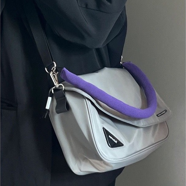 Menas Túi Đeo Vai Bằng nylon Màu Trơn Sức Chứa Lớn Thời Trang Thu Đông
