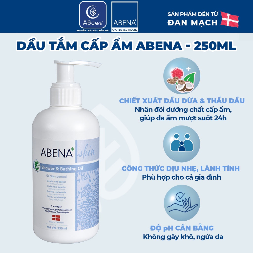 Dầu Tắm Cấp Ẩm Abena Skin Shower & bathing oil - Nhập khẩu Đan Mạch 