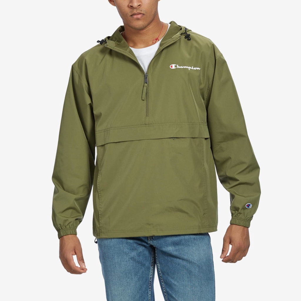 Áo Gió Half Zip Champion, Chất Polyster siêu Dày Dặn Unisex Nam/Nữ