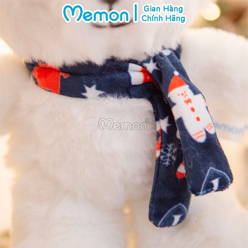 Gấu Bông Teddy Trắng Quàng Khăn Giáng Sinh Cao Cấp Memon