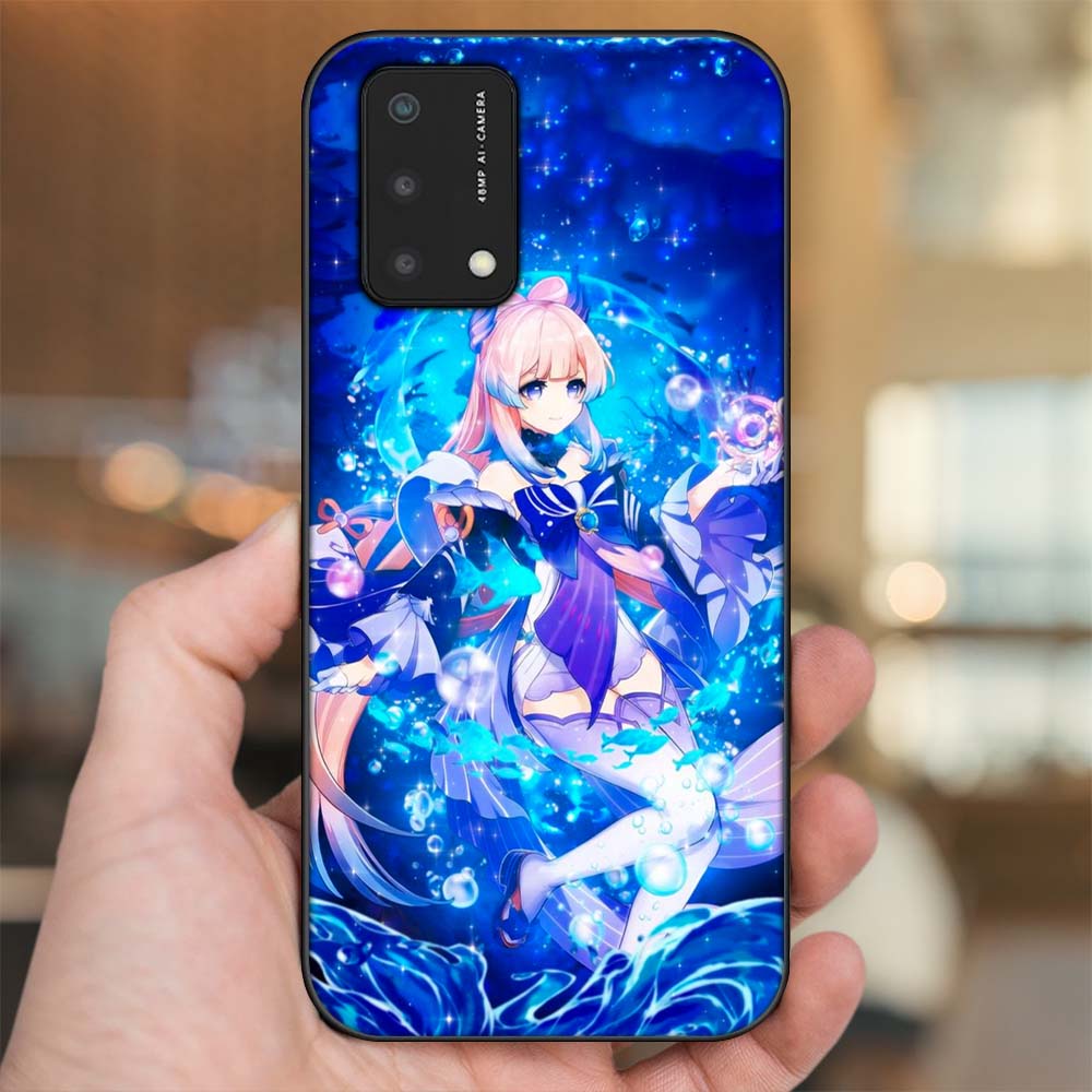 Ốp lưng Oppo A74, A93 5G, A95 viền đen in hình Sangonomiya Kokomi Genshin Impact