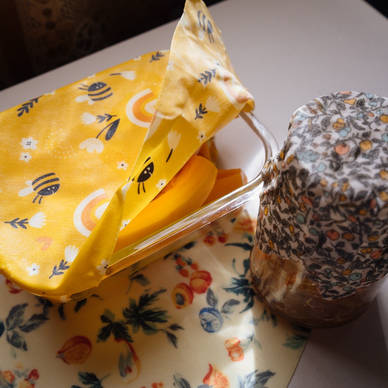 Vải Sáp Ong Họa Tiết Hình Học Tròn - Thay Thế Màng Bọc Nilon Bảo Vệ Môi Trường