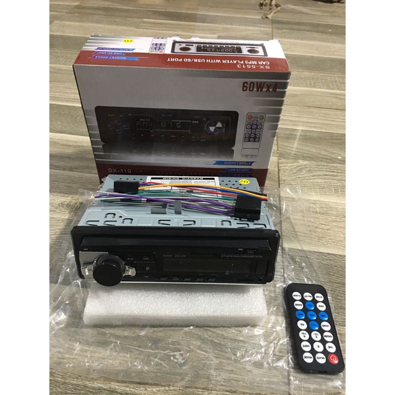 Đài thẻ MP3 Bluetooth dành cho xe hơi, xe tải. điện dùng chung 12v và 24v
