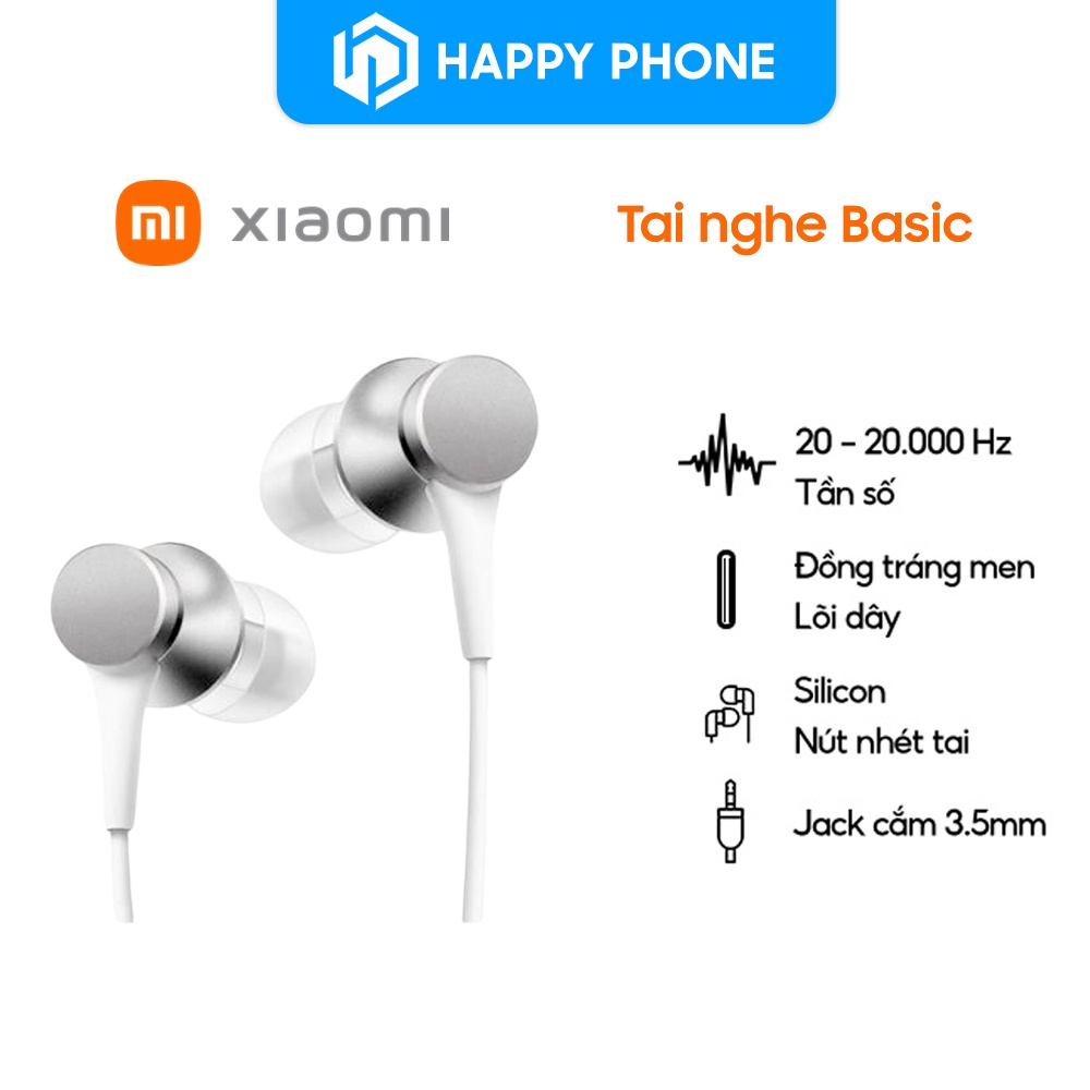 Tai nghe Xiaomi Mi Basic Silver - Hàng Chính Hãng