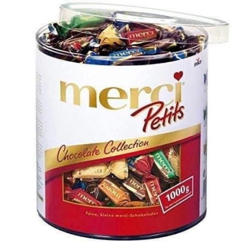 Kẹo socola Merci Pettit hộp 1kg date 7/2024