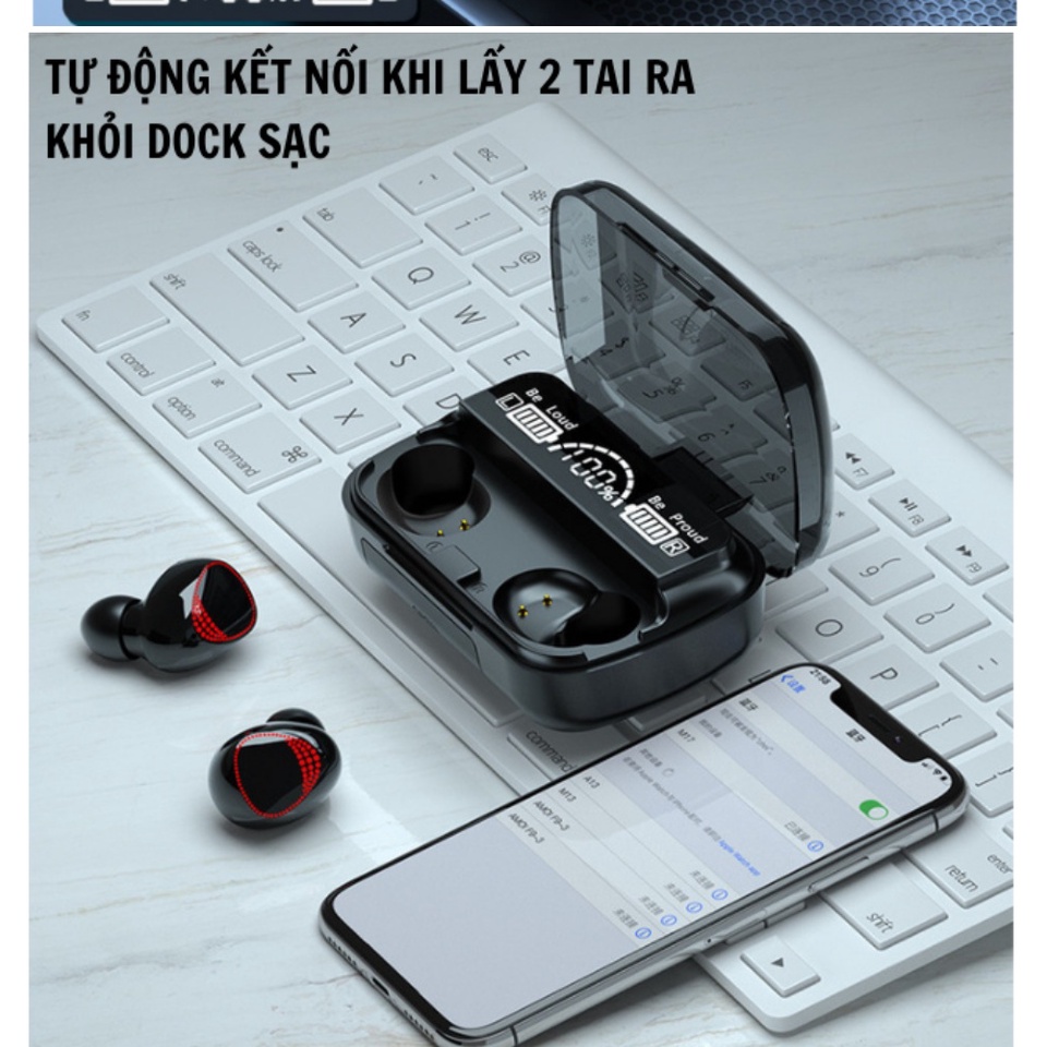 Tai Nghe Bluetooth M10 Pro, Tai Nghe Không Dây M10 Pro Phiên Bản Nâng Cấp Pin Trâu, Chạm Cảm Ứng, BH 6 Tháng
