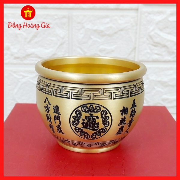 Bát tụ bảo bằng đồng chuẩn, vật phẩm phong thủy kích tài lộc
