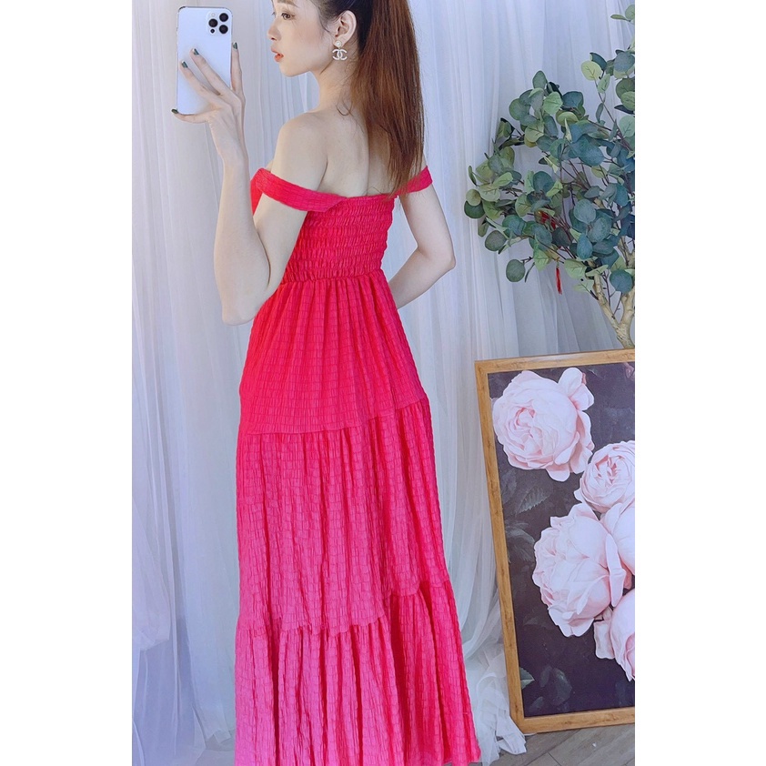 Đầm hai dây bản to đầm maxi đan dây ngực hai kiểu đi chơi du lịch mặc tết hình thật gdt289 hàng chuẩn shop