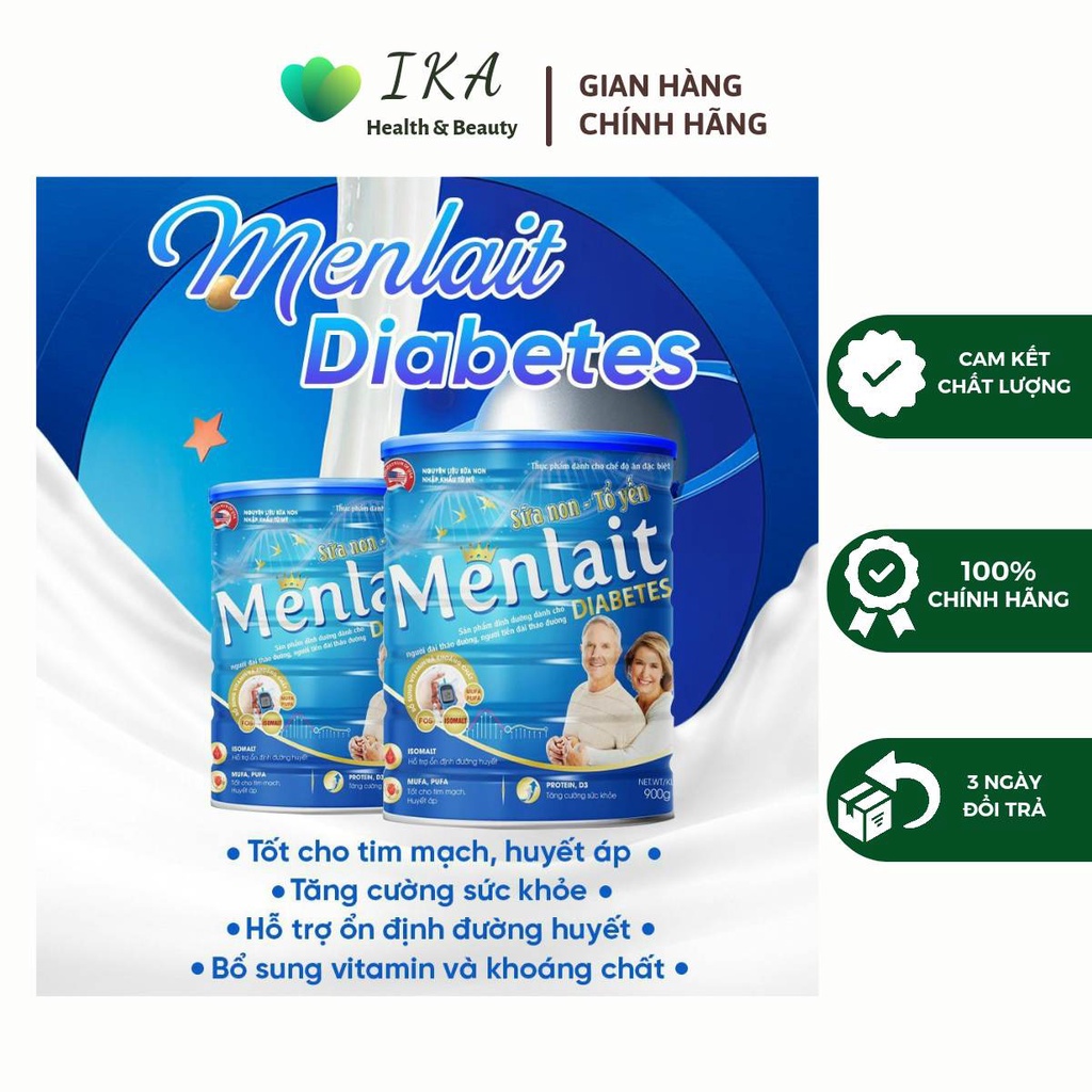 Sữa Bột Dành Cho Người Tiểu Đường - Sữa Non Tổ Yến Menlait 800g