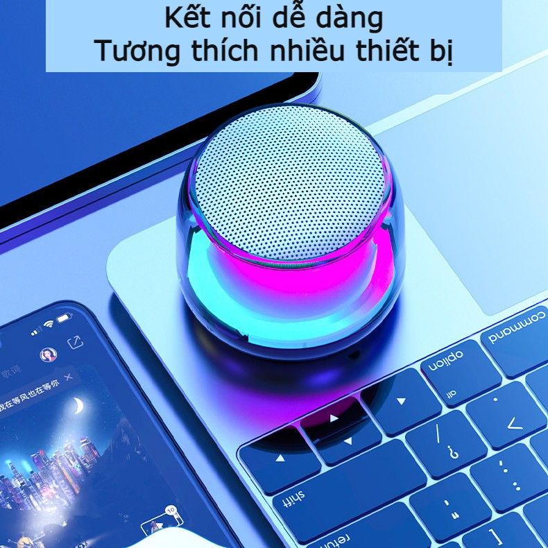 Loa bluetooth không dây L39 mini cao cấp - nháy theo nhạc âm thanh siêu trong, khử tiếng ồn tốt, Pin cực khủng