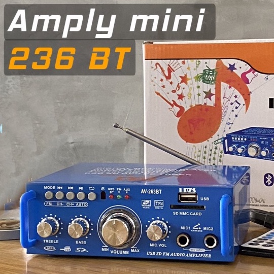 [HCM hỏa Tốc] Amply mini AV-263BT bluetooth hát karaoke công suất 200w-  khả năng lọc tạp - thiết kế đơn giản, nhỏ nhắn
