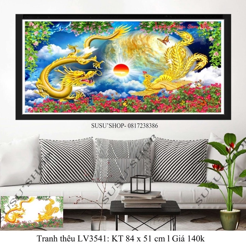 Tranh Đính Đá/Tranh Thêu Long Phụng Sum Vầy Y8254(110*60),Lv3541(84*51)