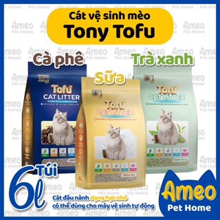 (Rẻ + tốt) Cát đậu nành Tony cat - Cát mèo Tofu Tonycat - túi 6L - Ameo Pet Home