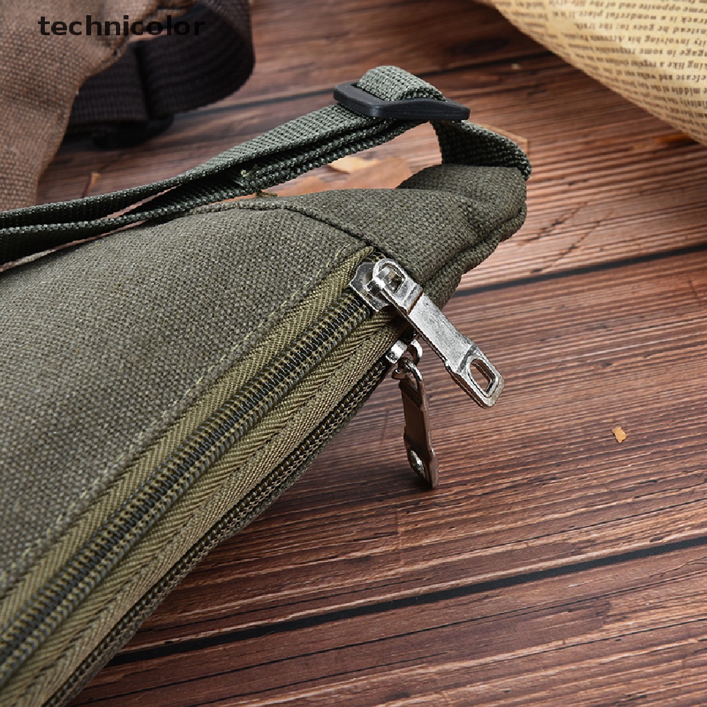 1 Túi Đeo Hông Bằng Vải canvas Cỡ Lớn Có Khóa Kéo Thời Trang Tiện Dụng Mang Theo Du Lịch / Cắm Trại