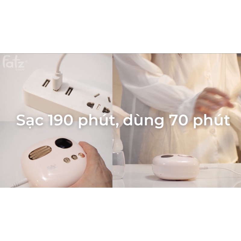 Máy hút sữa điện đôi Symbio 1 Fatzbaby có tích pin sạc - Fatz FB1108VN