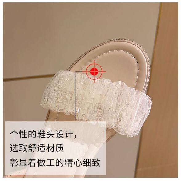 Xăng đan Cao Gót 7Cm Đế Dày Đính Đá Chống Nước Thời Trang Mùa Hè 2022 Mới Cho Nữ