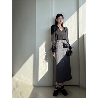 Áo sơ mi cách điệu cổ tim A85