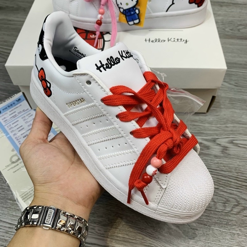Giày Thể Thao Hello Kitty X 𝑨𝒅𝒊𝒅𝒂𝒔 Originals Superstar . Giày Thể Thao Nữ Sò Hello Kitty hot trend cao cấp