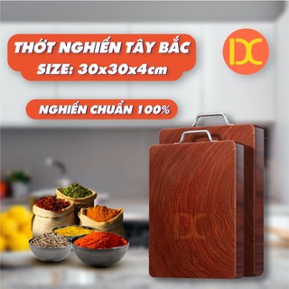 Thớt nghiến Tây Bắc hình vuông 30cm dày 4cm để băm chặt đồ ăn tặng mã giảm giá , miễn phí vận chuyển