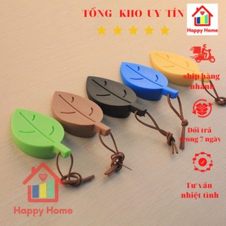 Chặn cửa cao su chống va đập hình chiếc lá thông minh, tránh gió lùa sập cửa, chống kẹp tay bé Happy Home