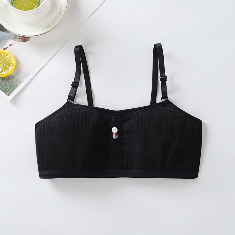 Áo Ngực Hai Dây Bằng Cotton Mềm Màu Trơn Đơn Giản Cho Bé Gái 8-18 Tuổi