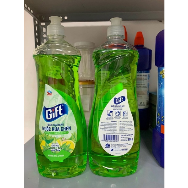 Nước rửa chén Gift 800ml trà xanh