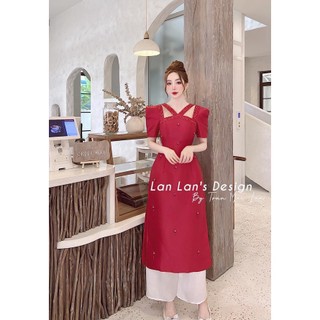ẢNH THẬT  (60-90KG) BIGSIZE SET ÁO DÀI ĐÍNH ĐÁ