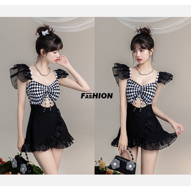 Bộ Đồ Bơi Một Mảnh Tay Ngắn Che Bụng Mỏng Nhẹ Thời Trang Mùa Xuân 2023 Mới Mẻ Quyến Rũ Dành Cho Nữ