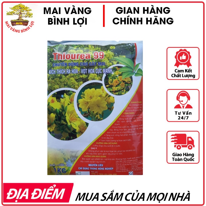 Thiourea 99 Chuyên Dùng Cho Cây Mai Vọt Hoa Nhanh Bông To Đẹp Gói 1000g