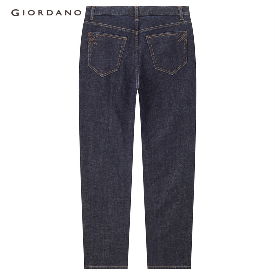 Quần jean GIORDANO 01112735 denim lót lông cừu dáng rộng có 5 túi dành cho nam