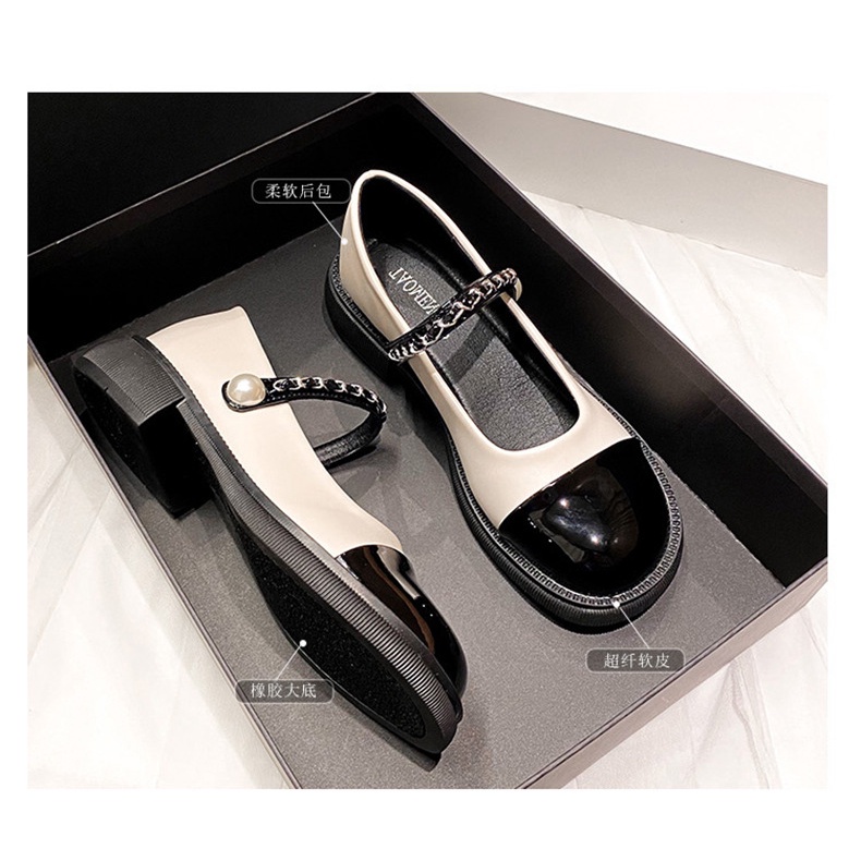 Giày Búp Bê Một Dây Đính Ngọc Trai Phong Cách Mary Jane Pháp Cổ Điển Màu Sắc Thời Trang Mùa Hè Nhẹ Nhàng Dành Cho Bạn