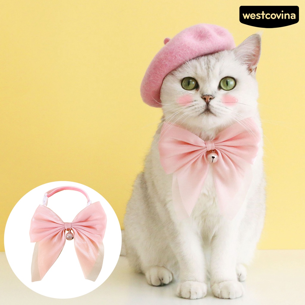 [COD]♘Vòng Cổ Nơ Lớn Bằng Acrylic Thoải Mái Cho Thú Cưng