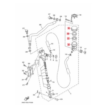 Bình dầu phanh sau các dòng Exciter có phanh đĩa sau