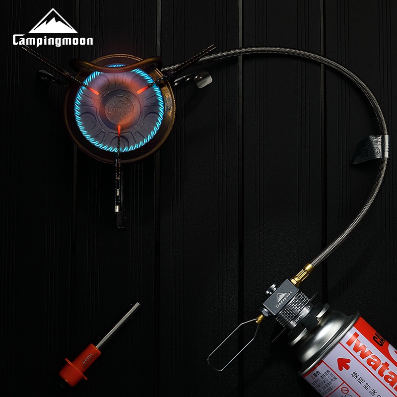 Đầu chuyển đổi Adapter Campingmoon Z10 có giá đỡ bình ga nối bếp gas dã ngoại với bình ga mini dài thông thường