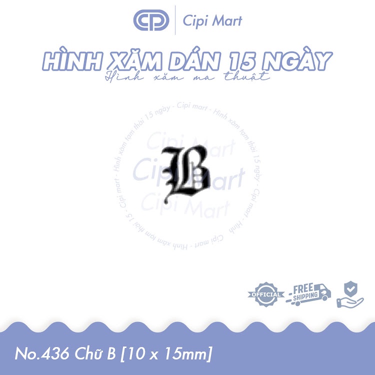 CIPI MART - Hình xăm tạm thời 15 NGÀY - chống nước, cọ xát 436