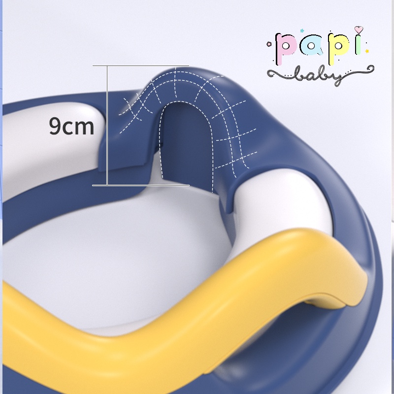 Nắp ngồi thu nhỏ bồn cầu cho trẻ Hàn Quốc/ Bệ lót hình ếch cao cấp thu nhỏ bồn cầu có tay vịn cho bé