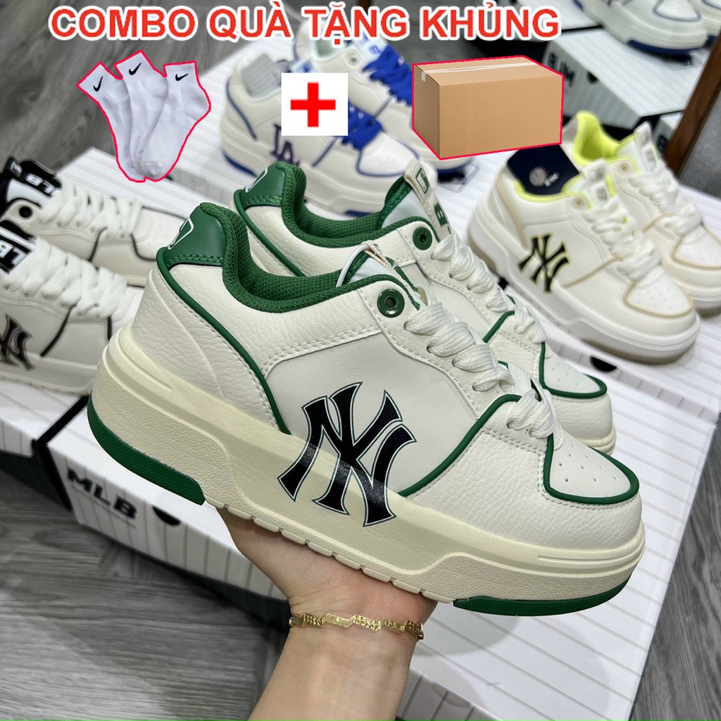 Giày mlb , thể thao nam nữ,mlb liner ofwhite NY kẻ đen cao cấp, giày ny đen full box bill hót 2022